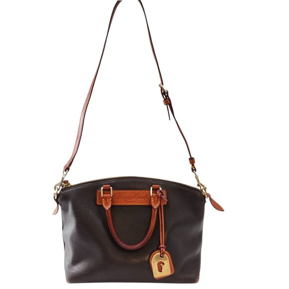 Vtg. Dooney & Bourke 1975 Florentine Vachetta Leather Shoulder Bag Dark Brown